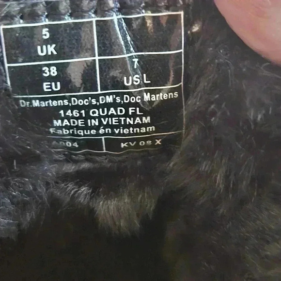 Dr. Martin's 1461 Quad Platform Derby Faux Fur Lined Shimmered Metallic Size 7 - Picture 13 of 13